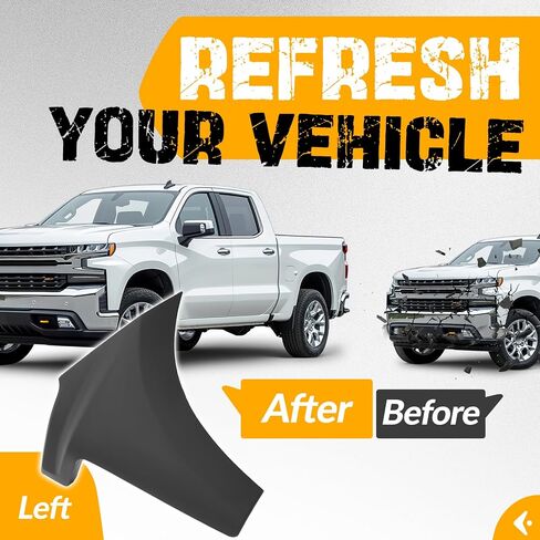 امتداد كاب كاب في Kuafu الأمامي المتوافق مع 2019-2022 استبدال Chevy Silverado 1500 لـ 84658018 GM1017110 Matte Black Paint Plant Side in Saudi Arabia