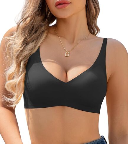 DeAngelmon Deep v bra for Women No Intelderwire Wireless Bras Light Light Lift Bralettes Comple in Kuwait