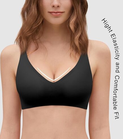 DeAngelmon Deep v bra for Women No Intelderwire Wireless Bras Light Light Lift Bralettes Comple in Kuwait