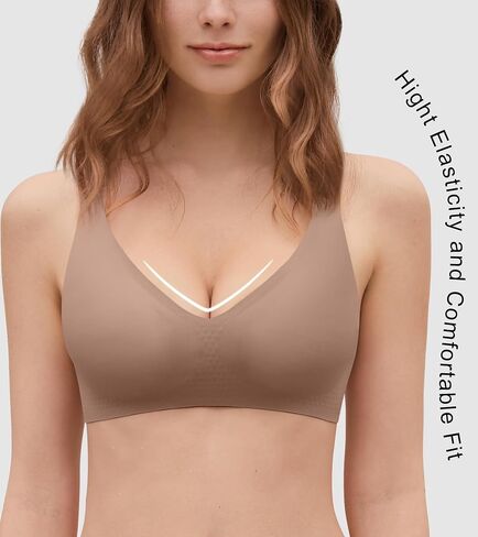 DeAngelmon Deep v bra for Women No Intelderwire Wireless Bras Light Light Lift Bralettes Comple in Kuwait