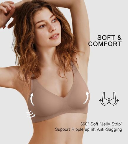DeAngelmon Deep v bra for Women No Intelderwire Wireless Bras Light Light Lift Bralettes Comple in Kuwait