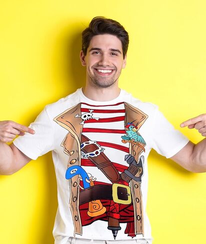 قميص Dangcos Pirate ، المحملات الرسومية للرجال لأزياء الهالوين ، تأثيري ، حفلات ذات طابع قرصنة in Kuwait