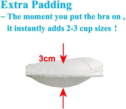 Cotton Emb Super Boost Wireless Pad Plunge Bra Small Boob Must Have Petite Lady Add 2-3 Cup Sizes 30-44 A, AA, AAA in Kuwait