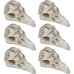 Bbiamsleep 4 Pcs Halloween Raven Skull Figurine Gothic Raven Animal Skulls Mini Resin Crow Skulls Ornament Decor for DIY Projects Gothic Halloween Skeleton Decor in Kuwait