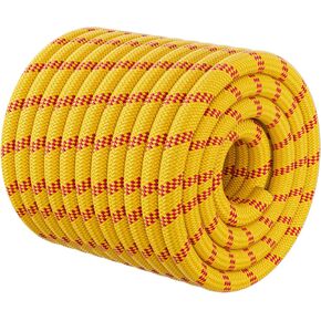 Double Braided Arborist Rigging Rope - 1/2 in X 150 ft 48 Strands Outdoor Pulling Heavy Duty Polyester Bull Rope for Swing Tree Work Camping Rescue Hiking Logging - Orange in Kuwait