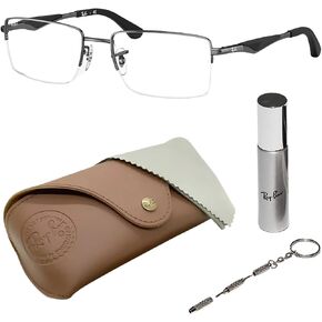 Ray-Ban RB6285 Rectangle Shape Metal Glasses With Eyewear Kit Bundle - Eyeglasses with Adjustable Nose Pads - Women's Designer Glasses Frame with Clear Lenses in Kuwait