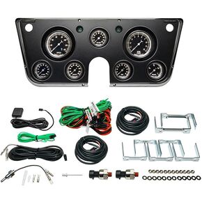 GlowShift Vintage 7-Gauge Cluster Package Fits Chevy C10 1967-1972 - Classic Black Speedometer, Tachometer, Oil Pressure, Fuel PSI, Water Temp, Fuel Level & Volt Gauges - Direct Fit Dash Panel Pod in Kuwait