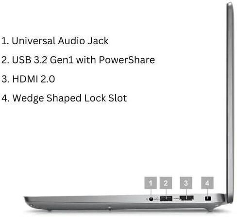 Dell Latitude 3440 Laptop 14" FHD, Intel Core i7-1355U, 32GB RAM, 1TB NVMe SSD, Webcam, AX Wi-Fi, Bluetooth, Backlit Keyboard, HDMI, USB C- Display Port, Windows 11 Pro, Notebook, Grey in Saudi Arabia