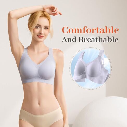 Fittingirls Plus-Size Airflow Comfort Bra Cooling Tech Full Coverage Seamless Padded Design Adjustable All-Purpose Wear in Saudi Arabia