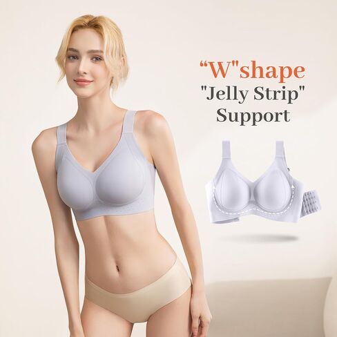 Fittingirls Plus-Size Airflow Comfort Bra Cooling Tech Full Coverage Seamless Padded Design Adjustable All-Purpose Wear in Saudi Arabia