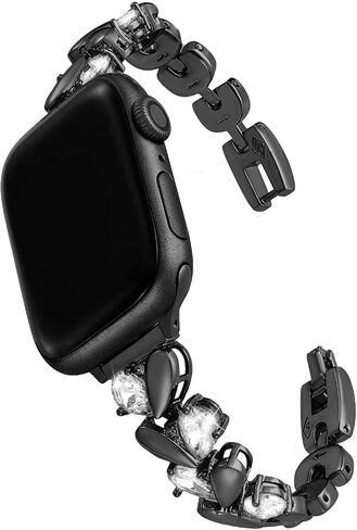 سوار قلب النحاس ، فرقة مشاهدة مجوهرات قلب راينستون القلب ، متوافق مع Apple Watch 38/40/42/44/45/46/49 مم ، سوار ضئيل للأزياء in Saudi Arabia