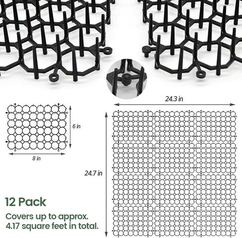 Ley's 12 Pack Cat Deterrent Mat, 6 x 8 in Scat Mat with Spikes, Keep Cats Away from Plants, Indoor Furniture & Outdoor Garden Fence – Pet Repellent Barrier in Kuwait