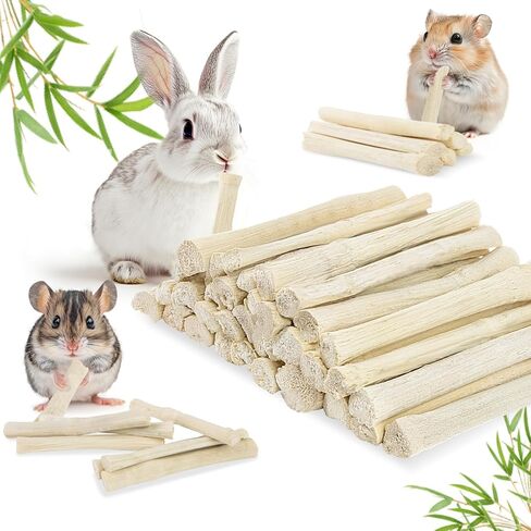 Sukh 240g Sweet Bamboo Chew-Sticks - Natural Rabbit Bamboo Sticks Small Animal Chew Sticks Sweet Bamboo Chew Toy Bunny Molar Treats Atural Teeth Grinding Toys for Squirrel Guinea Pigs Chinchilla in Saudi Arabia