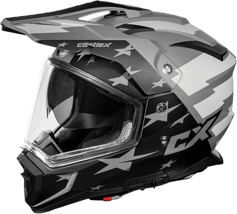 Castle X CX200 Liberty Dual Sport Helmet باللون الأحمر/الأبيض/الأزرق ، الحجم x-large in Kuwait