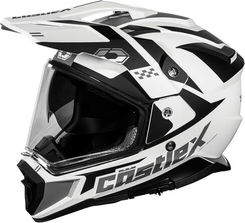 Castle X CX200 Liberty Dual Sport Helmet باللون الأحمر/الأبيض/الأزرق ، الحجم x-large in Kuwait