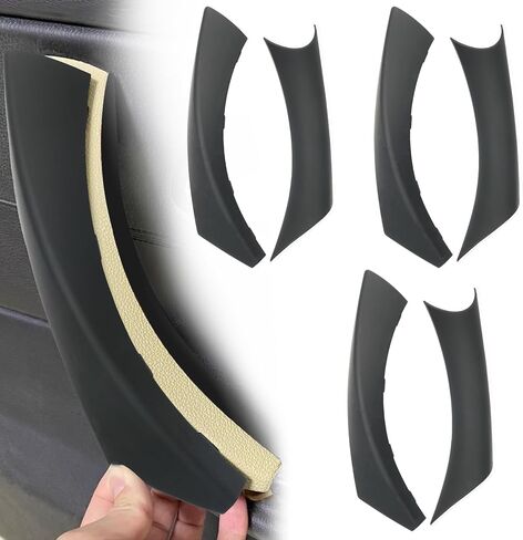 6pcs/مجموعة داخلية داخلية داخل الباب سحب مقبض مقبض لزجة ل BMW 3 سلسلة E90/E91/E92/E93 320 325 328 335 330 M3 (2004-2011) جانب الراكب الأيسر واليمين (أسود) in Kuwait