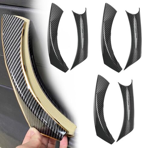 6pcs/مجموعة داخلية داخلية داخل الباب سحب مقبض مقبض لزجة ل BMW 3 سلسلة E90/E91/E92/E93 320 325 328 335 330 M3 (2004-2011) جانب الراكب الأيسر واليمين (أسود) in Kuwait