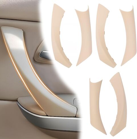 6pcs/مجموعة داخلية داخلية داخل الباب سحب مقبض مقبض لزجة ل BMW 3 سلسلة E90/E91/E92/E93 320 325 328 335 330 M3 (2004-2011) جانب الراكب الأيسر واليمين (أسود) in Saudi Arabia