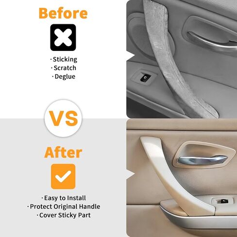6pcs/مجموعة داخلية داخلية داخل الباب سحب مقبض مقبض لزجة ل BMW 3 سلسلة E90/E91/E92/E93 320 325 328 335 330 M3 (2004-2011) جانب الراكب الأيسر واليمين (أسود) in Saudi Arabia