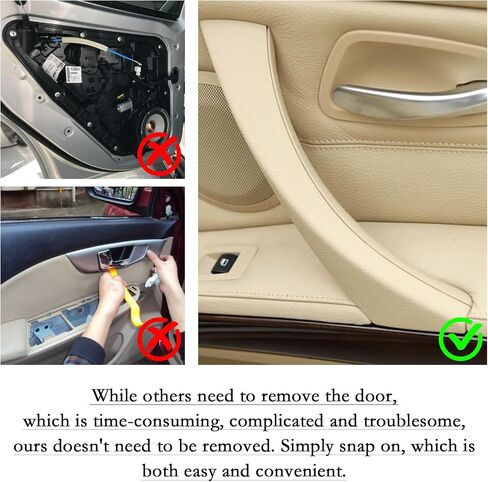 6pcs/مجموعة داخلية داخلية داخل الباب سحب مقبض مقبض لزجة ل BMW 3 سلسلة E90/E91/E92/E93 320 325 328 335 330 M3 (2004-2011) جانب الراكب الأيسر واليمين (أسود) in Saudi Arabia