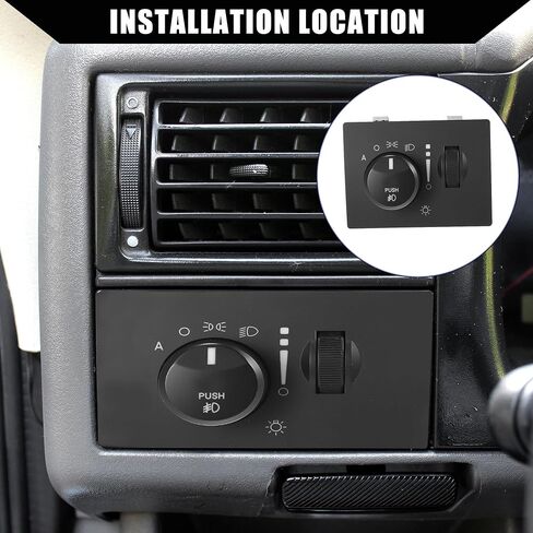 No.68019789ae / مفتاح المصباح الأمامي / السيارة لكرايسلر 300 2005-2010 ل Dodge Challenger 2008-2010 / meadlamp switch / plastic / 1 pcs / Black in Saudi Arabia
