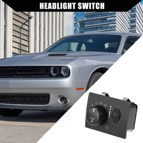 No.68019789ae / مفتاح المصباح الأمامي / السيارة لكرايسلر 300 2005-2010 ل Dodge Challenger 2008-2010 / meadlamp switch / plastic / 1 pcs / Black in Saudi Arabia