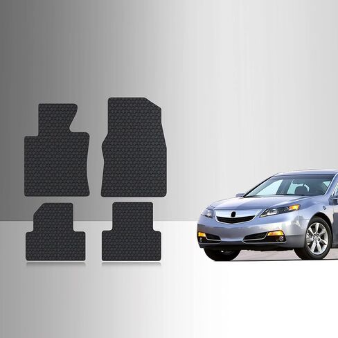 TOUGHPRO Floor Mats Accessories Set for Acura TL All Weather Heavy Duty (Made in USA) Black Rubber 2009 2010 2011 2012 2013 2014 (Front Row + 2nd Row) in Saudi Arabia