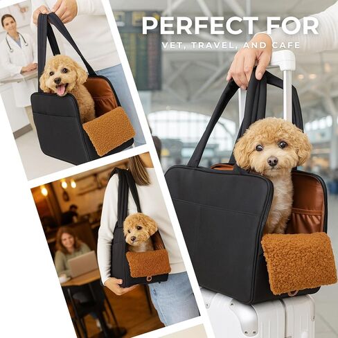 Dog Purse Carrier for Small Dogs – Cotton Padded Interior, Multiple Pockets, Breathable Mesh & Comfortable Strap – Durable Polyester Travel Bag, Lightweight Cat Carrier - Versatile Small Pet Bag in Saudi Arabia