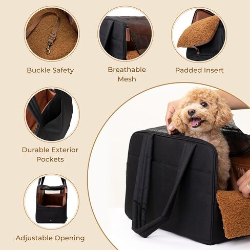 Dog Purse Carrier for Small Dogs – Cotton Padded Interior, Multiple Pockets, Breathable Mesh & Comfortable Strap – Durable Polyester Travel Bag, Lightweight Cat Carrier - Versatile Small Pet Bag in Saudi Arabia