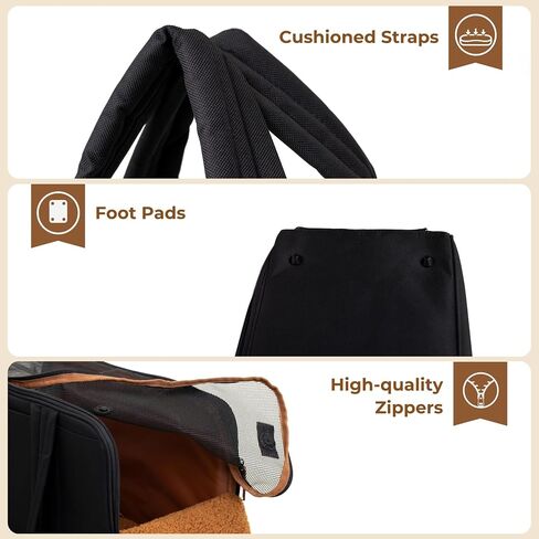 Dog Purse Carrier for Small Dogs – Cotton Padded Interior, Multiple Pockets, Breathable Mesh & Comfortable Strap – Durable Polyester Travel Bag, Lightweight Cat Carrier - Versatile Small Pet Bag in Saudi Arabia