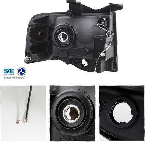 AKKON - Fits 2007-2014 Ford Expedition LED Bar [C-Tube] Parking Lamp Black Headlights Pair Driver + Passenger in Saudi Arabia