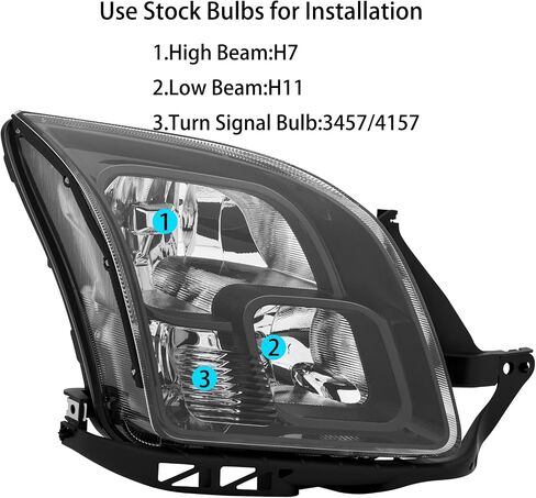 Black 2PCS المصابيح الأمامية مجموعة ASSEMBLY DOT المعتمدة لعام 2006 2007 2008 2009 in Kuwait