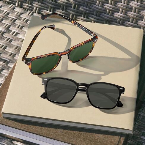 CARFIA Retro Men's Sunglasses Womens Polarized Classic Acetate Square UV400 Protection Driving Glasses in Saudi Arabia