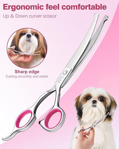 6-in-1 Dog Grooming Scissors - Professional Stainless Steel Hair Cutting Kit with Safety Rounded Tips, Ergonomic Soft-Grip Handles for Small & Large Dogs, Cats in Saudi Arabia