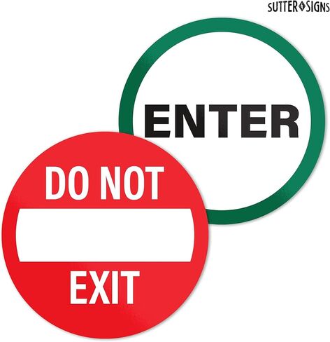 2pk Caution Automatic Door Stickers | Double Sided Signs for Sliding Glass Doors | Weatherproof Vinyl Safety Screen Door Decals, 6" Diameter in Kuwait