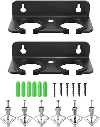 [2025 Upgrade ] Multi Microphone Holder for Mic Stand Storage Organizer for Handheld Dynamic Wired and Wireless Mics Wall Mounter or Rubber Padding to 5/8"-27 or 3/8"-16 Threaded - Up to 2 Mics in Kuwait