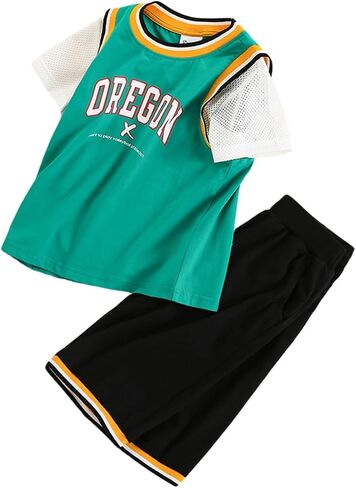 Boys' Active Shorts Set - 2 Piece Short Sleeve T-Shirt and Shorts - Summer Clothing Set for Boys 4-13Y in Saudi Arabia