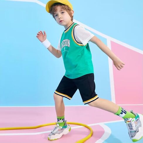 Boys' Active Shorts Set - 2 Piece Short Sleeve T-Shirt and Shorts - Summer Clothing Set for Boys 4-13Y in Saudi Arabia