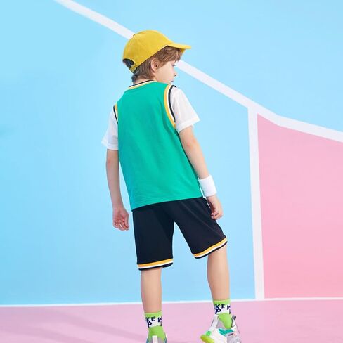 Boys' Active Shorts Set - 2 Piece Short Sleeve T-Shirt and Shorts - Summer Clothing Set for Boys 4-13Y in Saudi Arabia