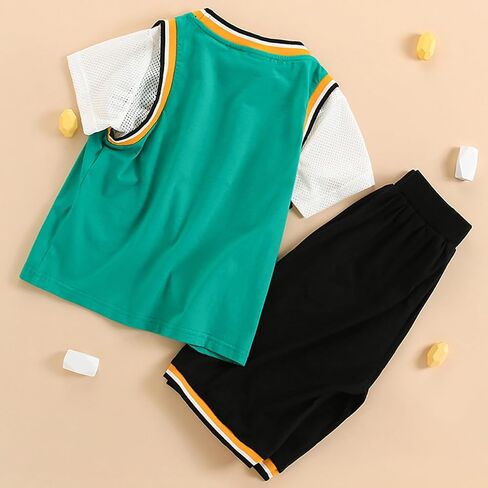 Boys' Active Shorts Set - 2 Piece Short Sleeve T-Shirt and Shorts - Summer Clothing Set for Boys 4-13Y in Saudi Arabia