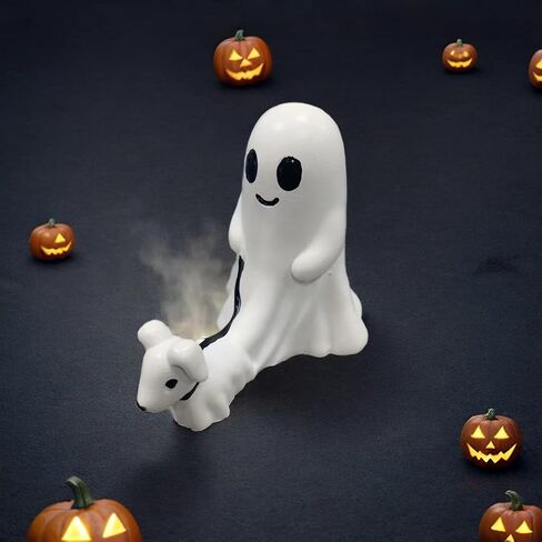 Halloween Ghost Walking Dog Statue,Give gift to your children, your friends，Ghost Walking Dog Statue,Spooky Ghost Dog Halloween Figurine,Decor Halloween Home Tabletop Decorations (Boy, 2.7'') (boy) in Saudi Arabia