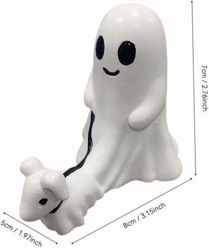 Halloween Ghost Walking Dog Statue,Give gift to your children, your friends，Ghost Walking Dog Statue,Spooky Ghost Dog Halloween Figurine,Decor Halloween Home Tabletop Decorations (Boy, 2.7'') (boy) in Saudi Arabia