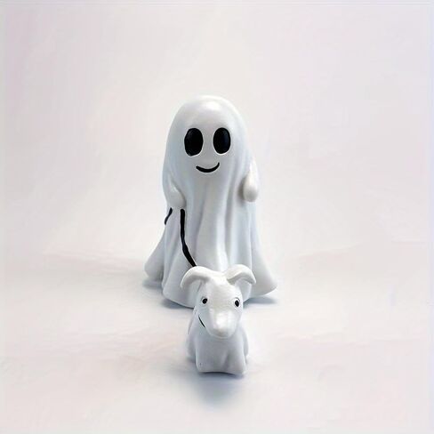Halloween Ghost Walking Dog Statue,Give gift to your children, your friends，Ghost Walking Dog Statue,Spooky Ghost Dog Halloween Figurine,Decor Halloween Home Tabletop Decorations (Boy, 2.7'') (boy) in Saudi Arabia