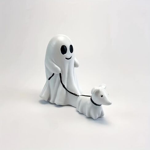 Halloween Ghost Walking Dog Statue,Give gift to your children, your friends，Ghost Walking Dog Statue,Spooky Ghost Dog Halloween Figurine,Decor Halloween Home Tabletop Decorations (Boy, 2.7'') (boy) in Saudi Arabia