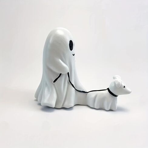 Halloween Ghost Walking Dog Statue,Give gift to your children, your friends，Ghost Walking Dog Statue,Spooky Ghost Dog Halloween Figurine,Decor Halloween Home Tabletop Decorations (Boy, 2.7'') (boy) in Saudi Arabia