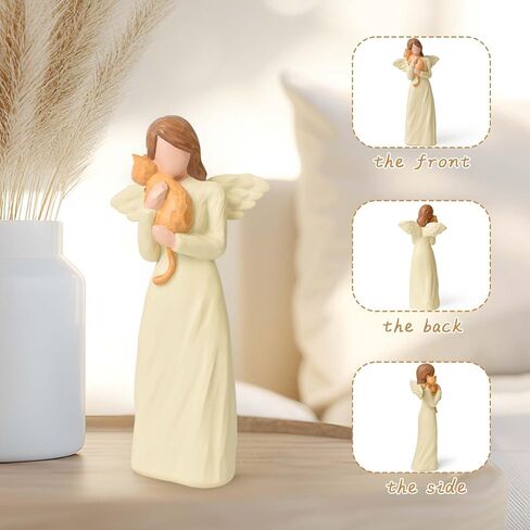 Cat Memorial Gifts for Loss of Sympathy Gift, Angel Orange Cat Figurines Angels Statue for Lovers in Memory of Passing Away (Orange Cat) in Saudi Arabia