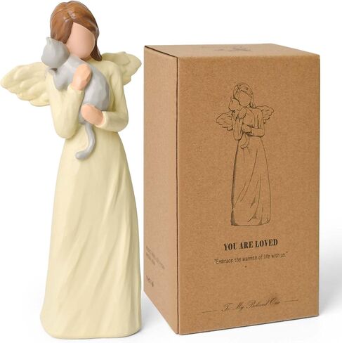 Cat Memorial Gifts for Loss of Sympathy Gift, Angel Orange Cat Figurines Angels Statue for Lovers in Memory of Passing Away (Orange Cat) in Saudi Arabia