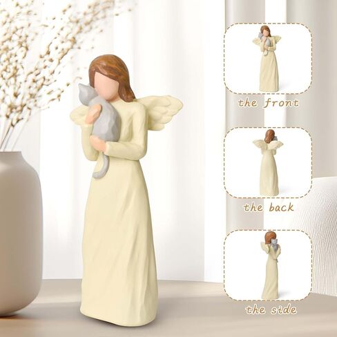 Cat Memorial Gifts for Loss of Sympathy Gift, Angel Orange Cat Figurines Angels Statue for Lovers in Memory of Passing Away (Orange Cat) in Saudi Arabia