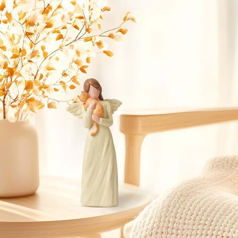 Cat Memorial Gifts for Loss of Sympathy Gift, Angel Orange Cat Figurines Angels Statue for Lovers in Memory of Passing Away (Orange Cat) in Saudi Arabia