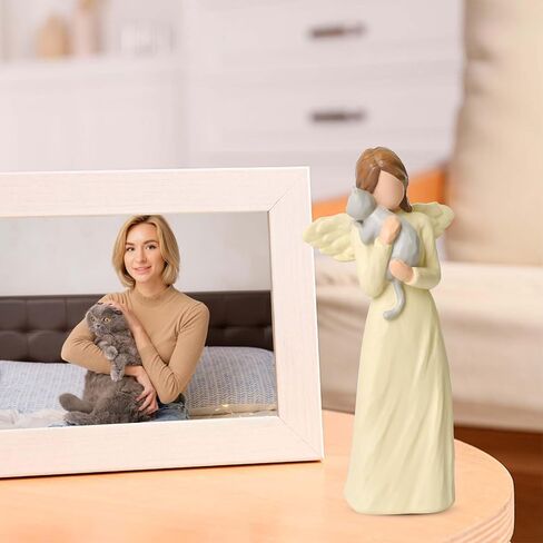 Cat Memorial Gifts for Loss of Sympathy Gift, Angel Orange Cat Figurines Angels Statue for Lovers in Memory of Passing Away (Orange Cat) in Saudi Arabia